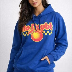 Blue Hoodie with Graphic Print